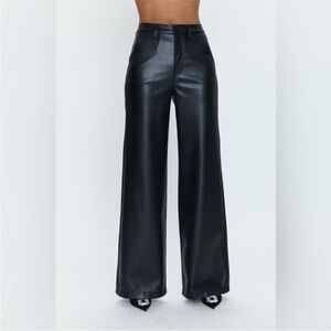 Pistola X REVOLVE Cassie Super High wide leg  Pant in Black NWT Size 30